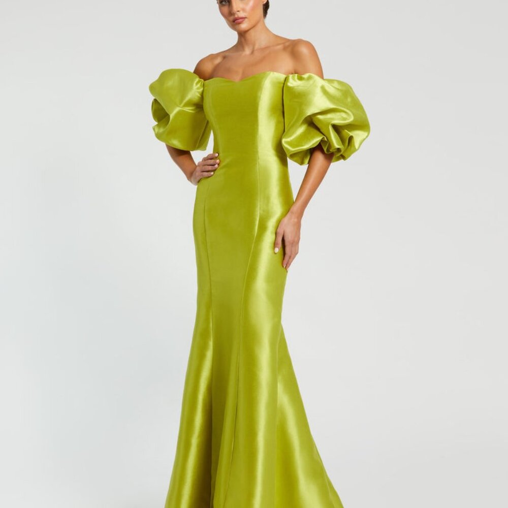 Mac Duggal Chartreuse Gown Size 12